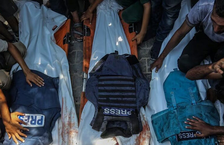 Repudian asesinatos de periodistas en Gaza