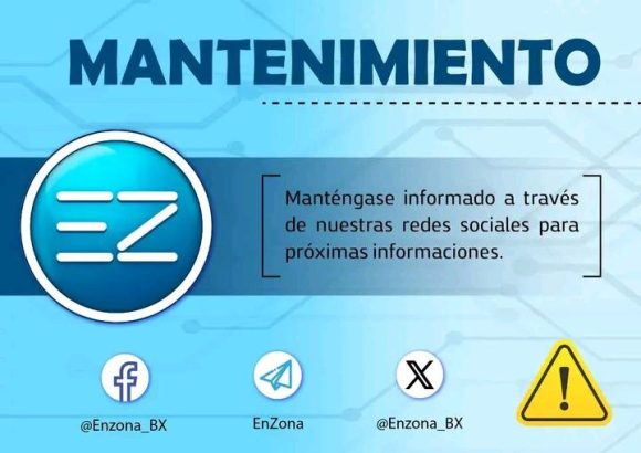 EnZona informa parada técnica para mantenimiento