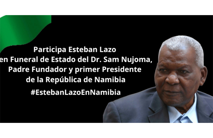 Esteban Lazo en Namibia para funeral de Sam Nujoma