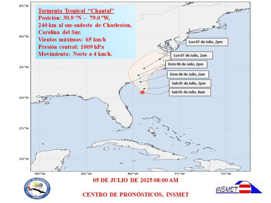 Se forma la tormenta tropical Chantal, sin peligro para Cuba