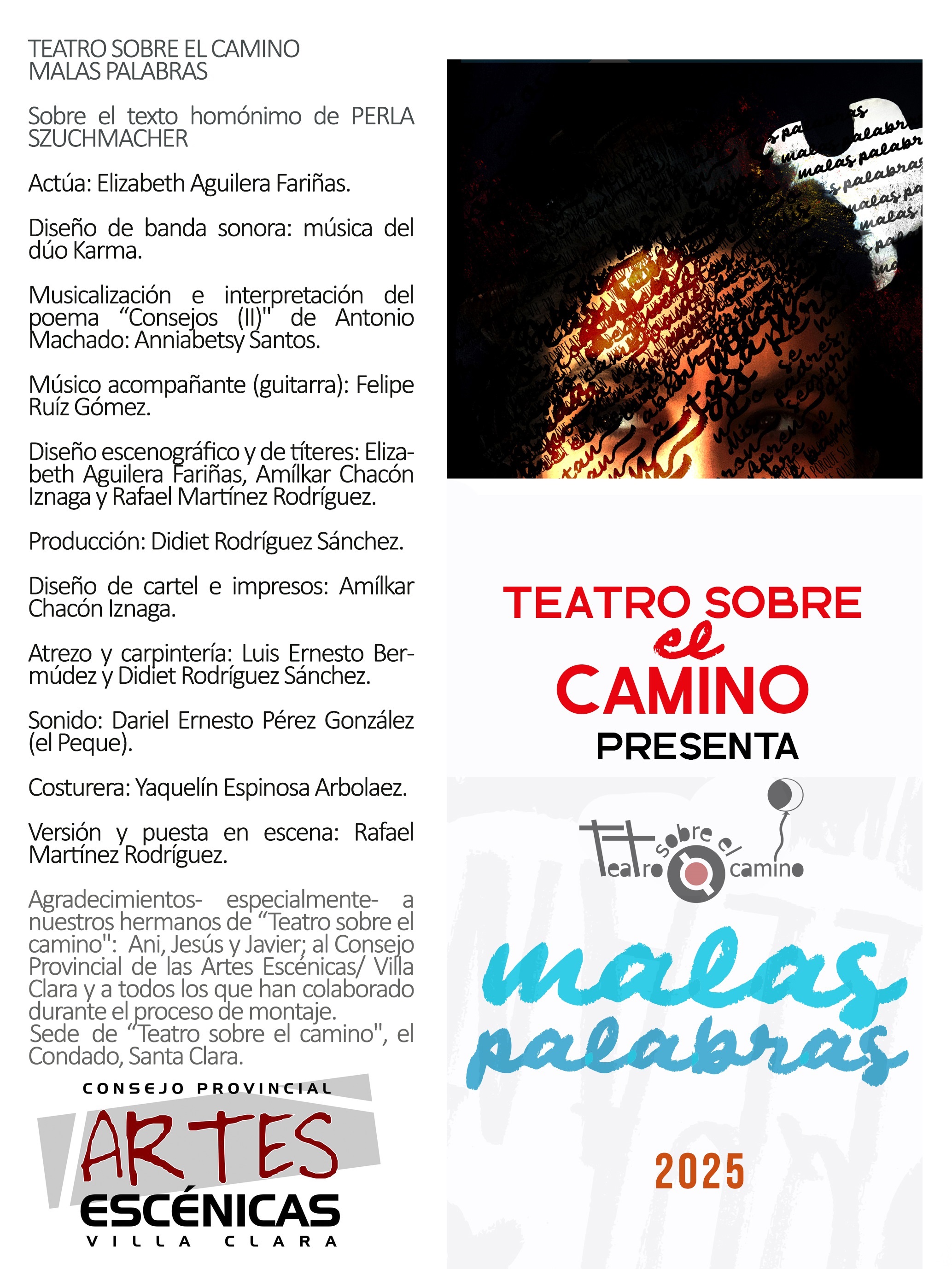 Anuncia próximo estreno grupo santaclareño Teatro sobre el camino