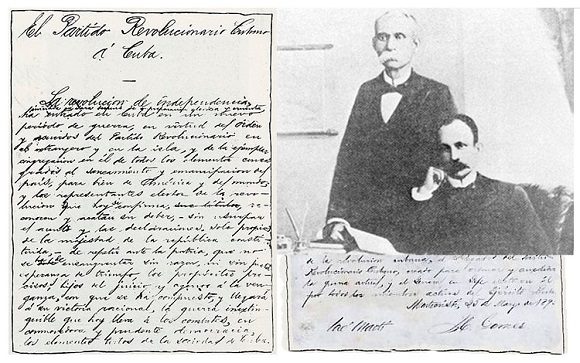 El 25 de marzo de 1895 Martí y Gómez firman el Manifiesto de Montecristi. Foto: Canal Caribe.