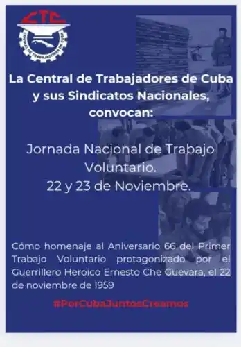 Convocan a Jornada Nacional de Trabajo Voluntario