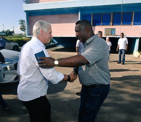 Visita Díaz-Canel central termoeléctrica de Nuevitas