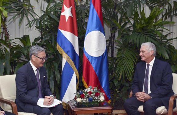 Díaz-Canel y Marrero Cruz reciben al Canciller de Laos