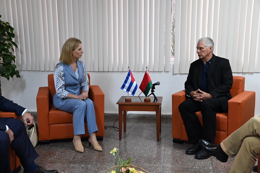 Recibe Díaz-Canel a Presidenta del Partido de Belarús, Bélaya Rus