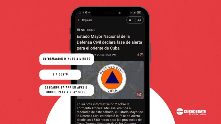 Cubadebate ofrece acceso gratuito a su app durante el paso del huracán Melissa