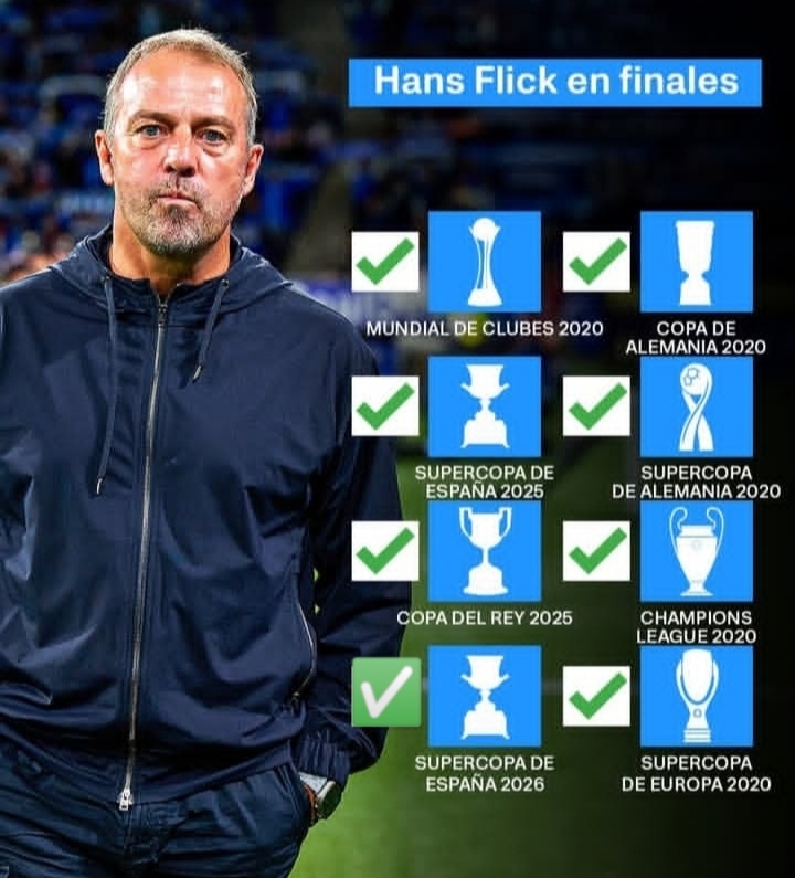 De Múnich a Barcelona: Hansi Flick sigue sumando títulos sin derrotas en finales