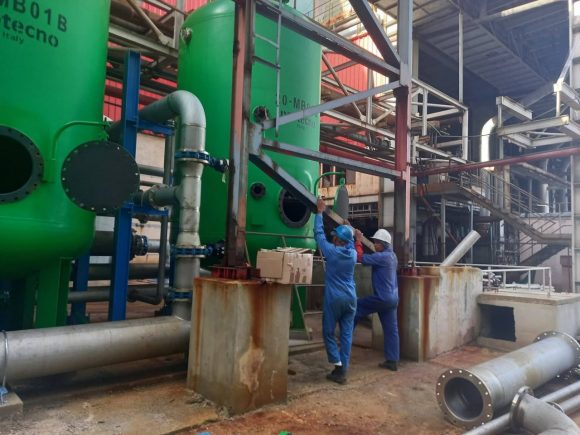 Informan sobre avances en los trabajos de mantenimiento y reparación de la ETE Felton