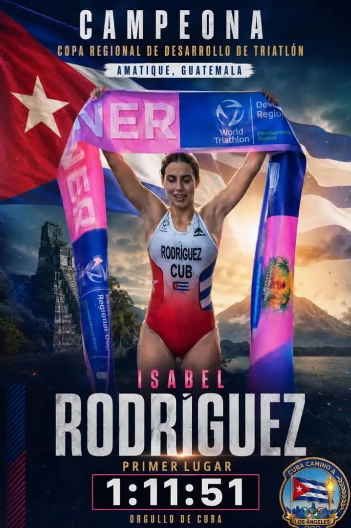Ganó atleta de Villa Clara Isabel Rodríguez Copa de Desarrollo de Triatlón en Guatemala