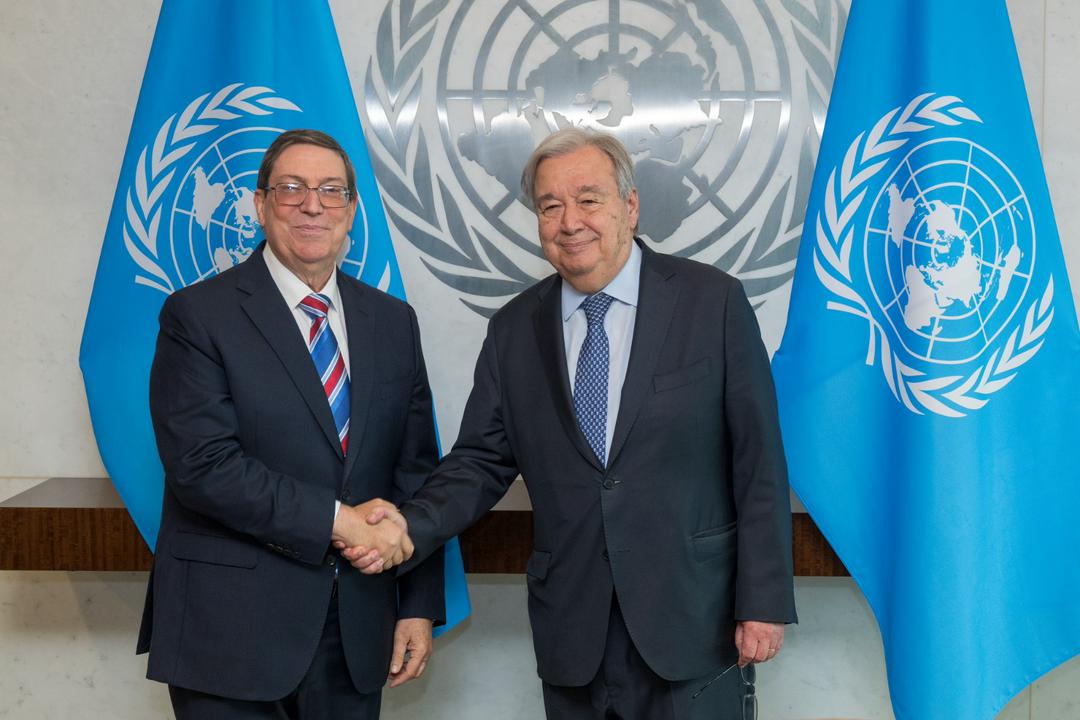 Recibió el Secretario General de la ONU al Canciller cubano Bruno Rodríguez Parrilla